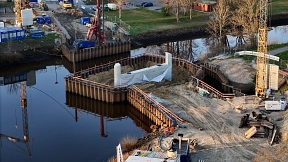 Baufortschritt an der Schlossbrücke, Mitte April 2025.jpg&nbsp;&copy;&nbsp;H3 Entwicklungsgesellschaft