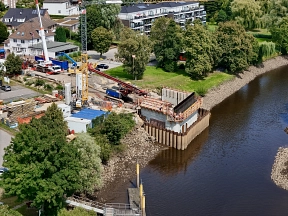 Baufortschritt an der Schlossbrücke, Mitte August 2025&nbsp;&copy;&nbsp;H3 Entwicklungsgesellschaft