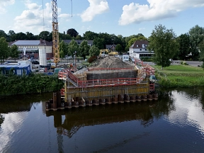 Baufortschritt an der Schlossbrücke, Mitte Juli 2025&nbsp;&copy;&nbsp;H3 Entwicklungsgesellschaft