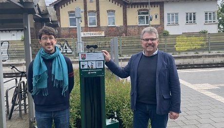 Fahrrad-Servicestation am Ritterhuder Bahnhof