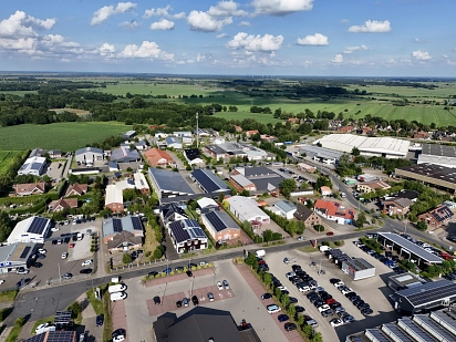 Luftbildaufnahme auf den Gewerbepark Ritterhude&nbsp;&copy;&nbsp;H3 Entwicklungsgesellschaft mbH Ritterhude