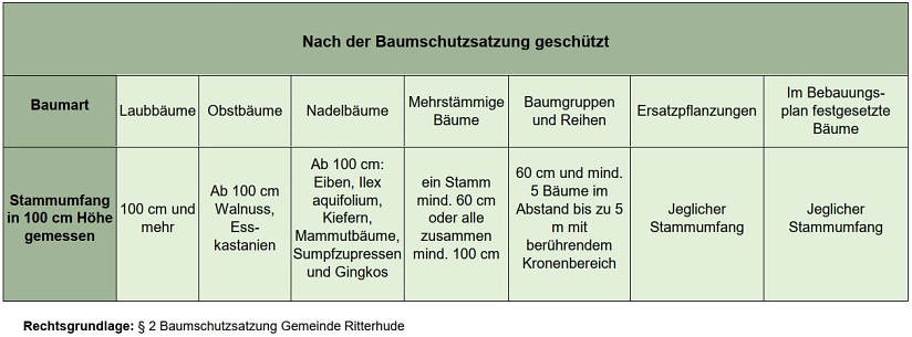 Übersicht Baumschutzsatzung&nbsp;&copy;&nbsp;Gemeinde Ritterhude